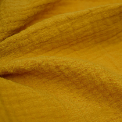 Garn färbte gelbes Gauze Fabric Crinkle Double Gauze-Gewebe des Krepp-130GSM