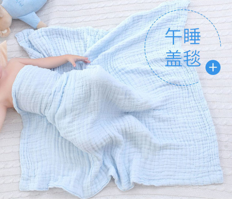 3 Schichten 40S 110*100 hellblaue Gauze Fabric Infant Bath Towels Gesundheits-