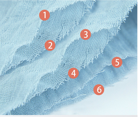 Sechs Schicht-natürliche Krepp-Gauze Fabric No Flurescent Agent-Haut freundlich