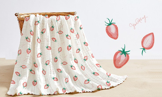Säuglingsverpackungs-Decke natürliches helles Kinder-Blumen- Baumwoll-Gauze Fabrics 165gsm