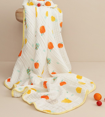 Säuglingsverpackungs-Decke natürliches helles Kinder-Blumen- Baumwoll-Gauze Fabrics 165gsm