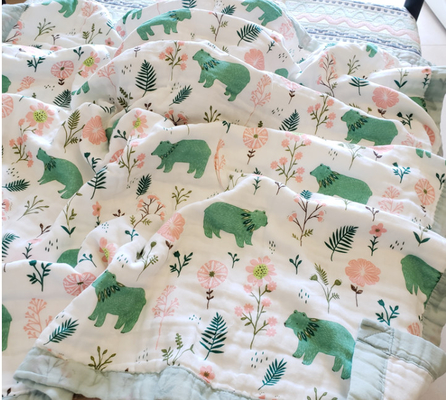 Kundenspezifischer natürlicher Druck-Gauze Baby Fabric 180GSM widerstehen ultravioletten Strahlen