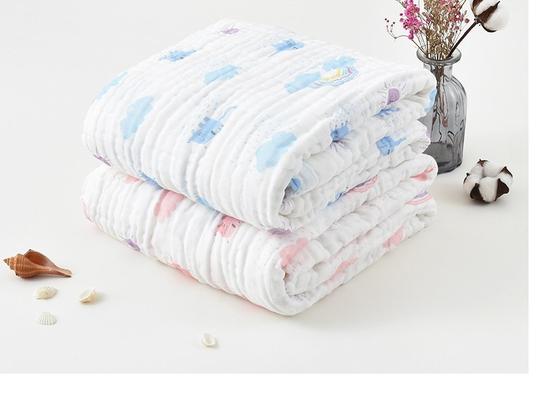 Gelöstes vierlagiges Druck-Baby-Decken-weiches Gefühl Gauze Fabrics 220GSM
