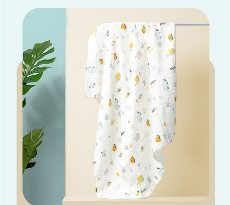 Gelöstes vierlagiges Druck-Baby-Decken-weiches Gefühl Gauze Fabrics 220GSM