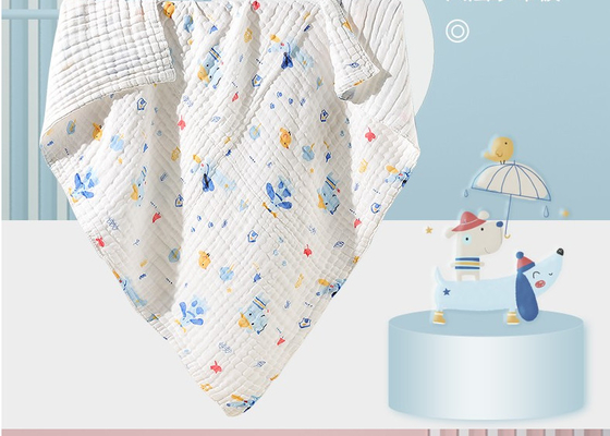 Tierdruckbiobaumwolle-Gauze Fabric Swaddle Wrap For-neugeborenes stützbares