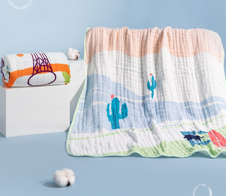 Klimadruckbaumwolle Gauze Fabric 260GSM Gauze Burp Cloths Six Layers