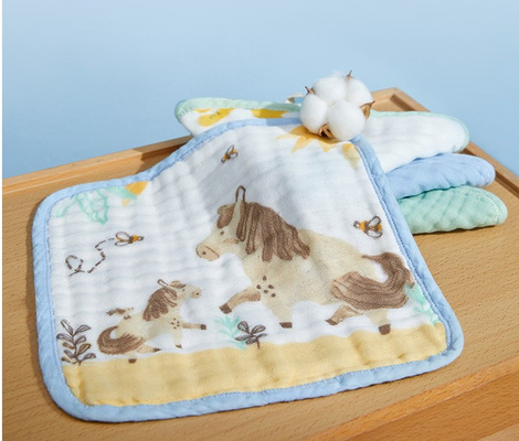 Sechs Schichten 40S gesponnene Baumwoll-Gauze Fabric Gauze Handkerchief For-Baby-