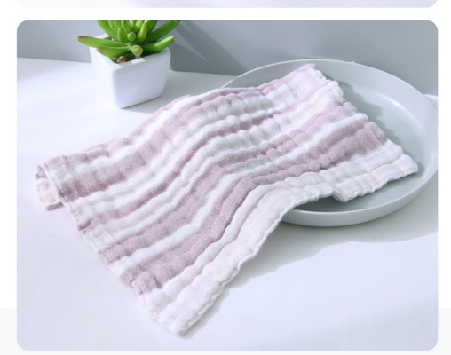 Mehrschichtiger Krepp-vierlagige gestreifte Gauze Fabric Swaddle Blanket Nursing-Abdeckung