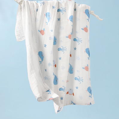 Flaumiger mehrschichtiger gelöster Baumwolle Druck-Gauze Fabric For Baby Clothing