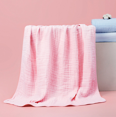 Mehrschichtige rosa gelbe neugeborene Baby-Badetücher Gauze Fabrics 165GSM