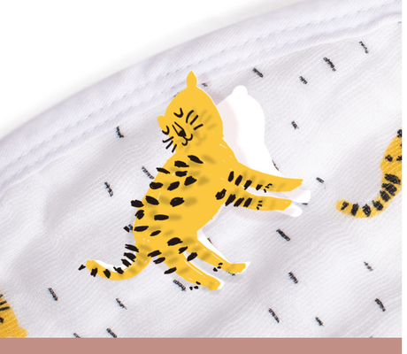Gelbes Tiger Printing Woven Muslin Gauze-Gewebe 105GSM dünner Gauze Fabric
