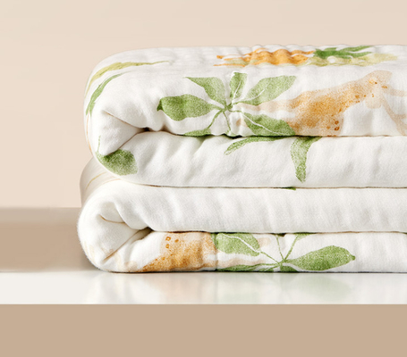 Grüne und gelbe Frucht kopiertes Baby Gauze Blankets Gauze Fabrics 220GSM