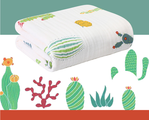 Grüne und gelbe Frucht kopiertes Baby Gauze Blankets Gauze Fabrics 220GSM
