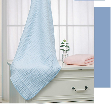 Festigkeits-färbendes Blau 58" Baumwollblasen-Gauze Fabric By The Yard-antibakterielles Mittel