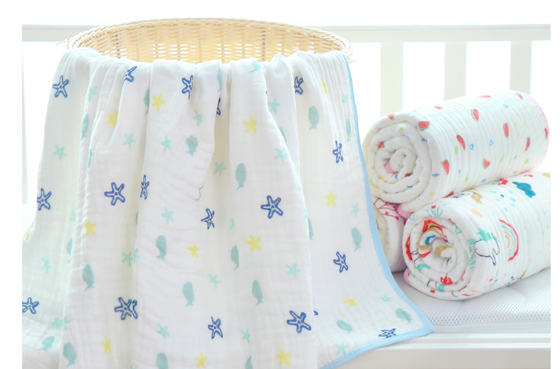 Festigkeits-vierlagige Blumenbaumwolle Gauze Fabric Gauze Bath Towel 57 Zoll