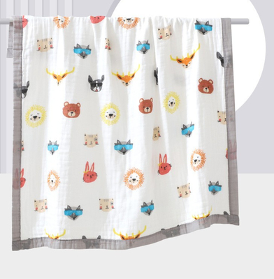 Festigkeits-vierlagige Blumenbaumwolle Gauze Fabric Gauze Bath Towel 57 Zoll