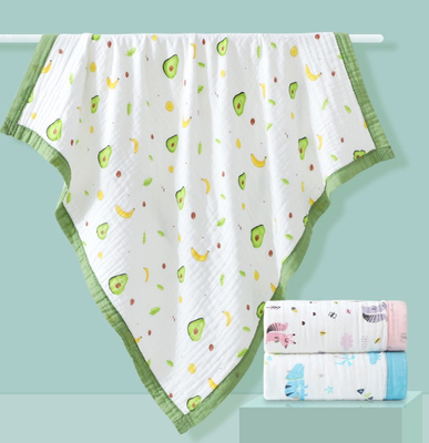 Festigkeits-vierlagige Blumenbaumwolle Gauze Fabric Gauze Bath Towel 57 Zoll
