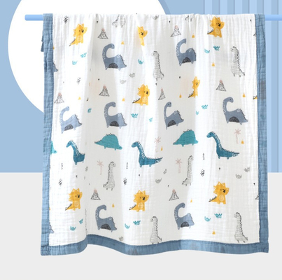 4 Schicht-Gauze Fabric Baby Swaddle Blanket-Karikatur 100% druckte der Baumwolle40s