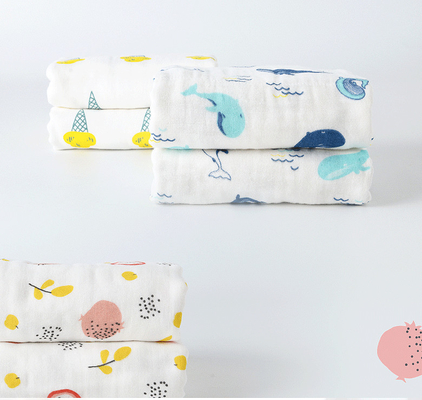 sechs Schicht 110X110 40S druckte Baumwoll-Gauze Fabric-Speichel-Tuch für Babys