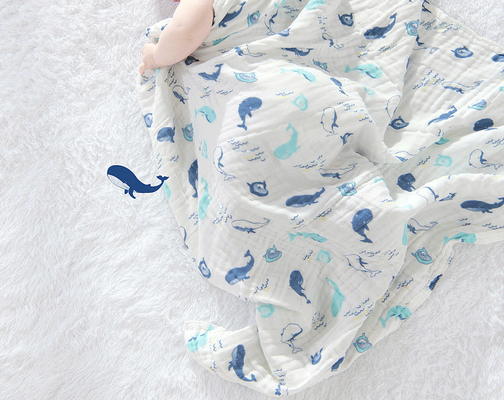 sechs Schicht 110X110 40S druckte Baumwoll-Gauze Fabric-Speichel-Tuch für Babys
