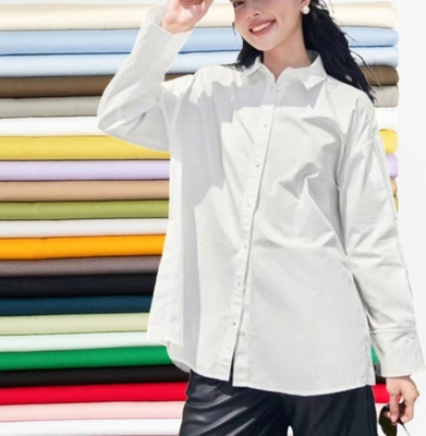 Elastizitäts-Baumwoll-Polyester Spandex-Gewebe für Hosen Fress-Hemd-Taschen 45sX45D+40D130X70 160GSM