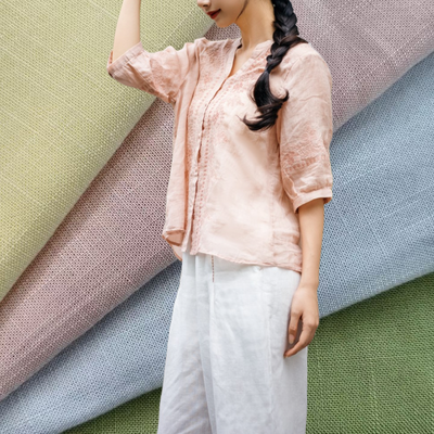 220 GSM Atmungsaktive faltenfeste Leinenfasern für Blusen und Hemden