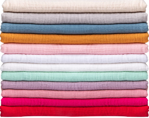 135GSM 100% Baumwolle Doppelgarnstoff mit mehr als 200 Farben für Babykleidung und Kinderbekleidung