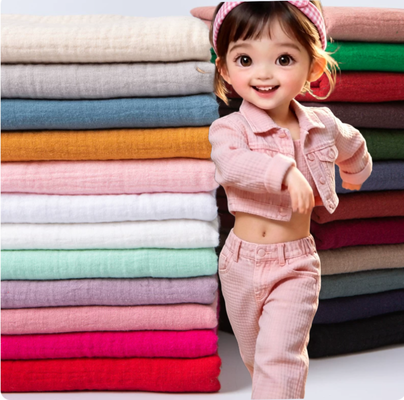130 g/m², 100 % Baumwoll-Doppelgaze-Stoff, atmungsaktiver Bio-Baumwoll-Musselin-Stoff für Babykleidung