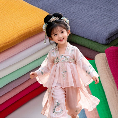 135GSM 100% Baumwolle Doppelgarnstoff mit mehr als 200 Farben für Babykleidung und Kinderbekleidung
