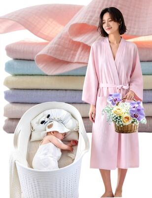 100% Baumwolle, doppelter Spinnstoff. Baby-Muslin-Stoff. Baumwolle, Spinnstoff