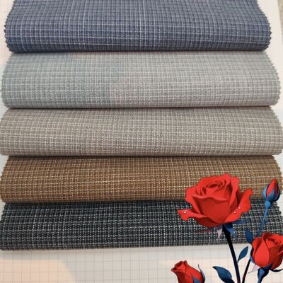 70% Polyester 27% Viskose 3% Elasthan 175 g/m² Garngefärbtes Karomuster für Anzüge, Stoff für Uniformen