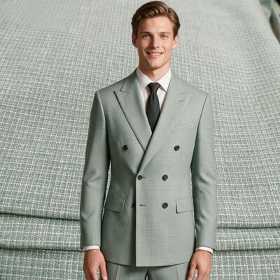 240gm TR Anzug Stoff mit subtilem Checkmuster - 85% Polyester 11% Rayon 4% Spandex Uniform Stoff
