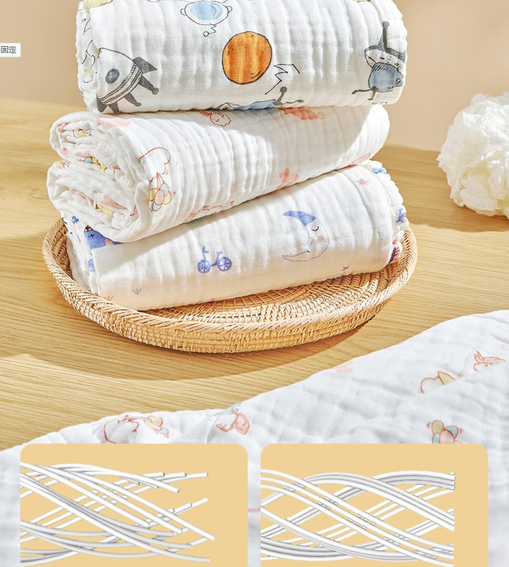 Bequeme farbige neugeborene Decke Gauze Fabric Three Layer Kidss