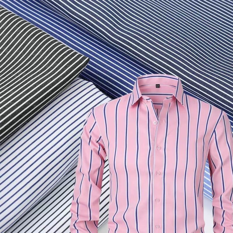 Strapazierfähiges Baumwollgarn gefärbtes Streifengewebe für formelle Uniformhemden 110 g/m²