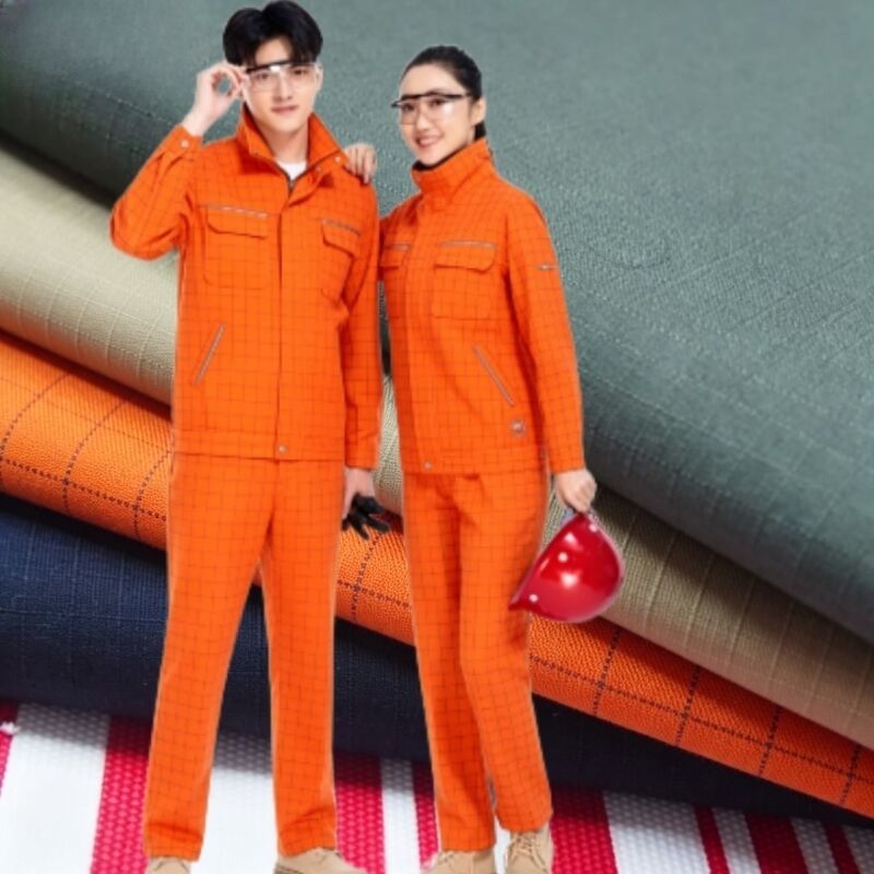 Anti-statische Gitter-Anti-Riss 150gm Arbeitskleidung Stoff CVC-Mischung für professionelle Uniformen