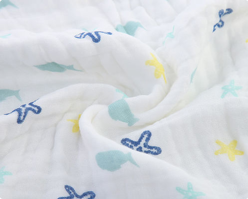 Festigkeits-vierlagige Blumenbaumwolle Gauze Fabric Gauze Bath Towel 57 Zoll